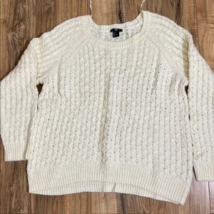 H&M Cream Cable Knit Sweater Sz L